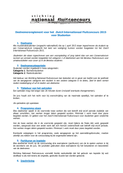 Deelnemersreglement - Stichting Nationaal Fluitconcours