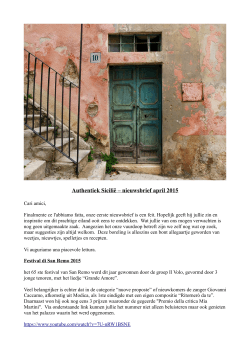 Authentiek Sicilië – nieuwsbrief april 2015
