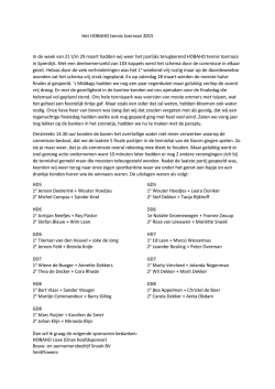 HOBAHO verslag van de voorzitter