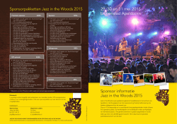 Sponsor informatie Jazz in the Woods 2015 Sponsorpakketten Jazz