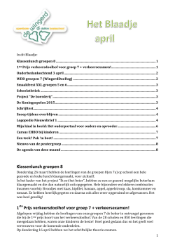 Het blaadje van april 2015 - Website odbs De Wingerd Roosendaal