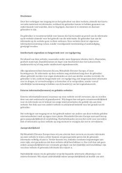 Disclaimer Door het verkrijgen van toegang tot en