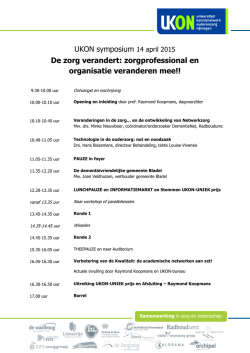 UKON symposium 14 april 2015 De zorg verandert
