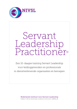 Informatie en inschrijfformulier Servant Leadership Practitioner 2015