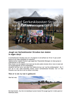 Jeugd van Gerkesklooster-Stroobos kan skaten in eigen dorp! Wat