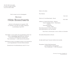 rouwkaart Hilde Bosschaerts