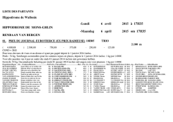 Hippodrome de Wallonie -Lundi 6 avril 2015 &agrave; 17H35