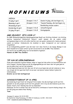 Laatste Hofnieuws (pdf) - Basisschool Zeelsterhof