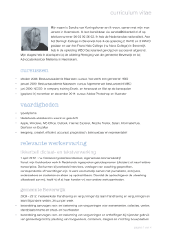 CV Sandra van Koningshoven (webversie, excl