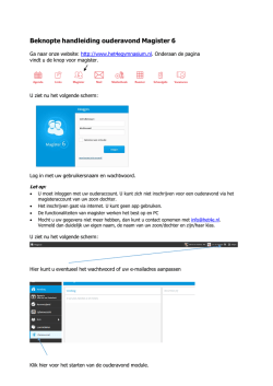 Handleiding voor Aanmelden Ouderavond in Magister