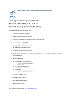 Agenda ALV NVVN 22 april 2015 - Nederlandse Vereniging voor de