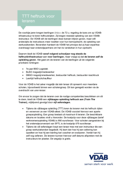 informatie over de TTT-opleiding heftruck vind je in dit document