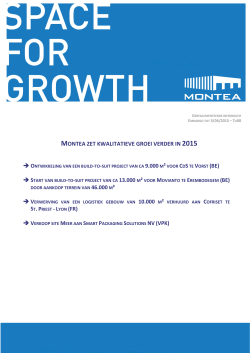 Montea zet kwalitatieve groei verder in 2015