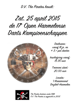 Zat. 25 april 2015 de 17 Open Harmelense Darts Kampioenschappen