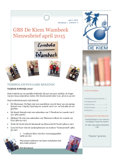 GBS De Kiem Wambeek Nieuwsbrief april 2015