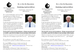 Dr. ir. Eric De Maerteleire Dr. ir. Eric De Maerteleire