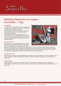 Herkennen en omgaan van asbest – 1 dag