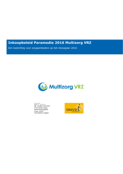 Inkoopbeleid Paramedie 2016 Multizorg VRZ