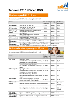 volledige tarievenfolder KDV en BSO