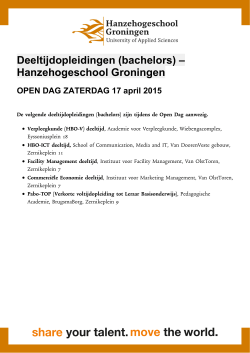 Deeltijdopleidingen (bachelors) – Hanzehogeschool Groningen