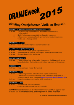 Programma Oranje week 2015