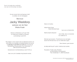 rouwkaart Jacky Westdorp