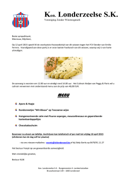 hierbij alle info en het menu