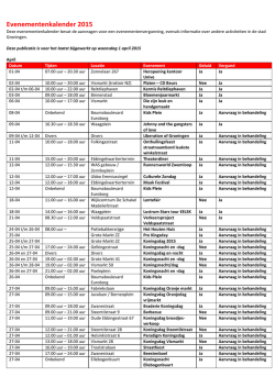Evenementenkalender - Gemeente Groningen