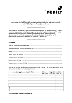 Aanvraag ontheffing niet gerelateerde activiteiten paracommercie