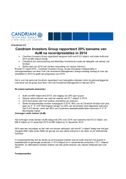 Candriam Investors Group rapporteert 20% toename van AuM