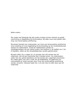 Voorbeeld brief aan ouders RA JGZ - Stichting Zorg voor Borstvoeding
