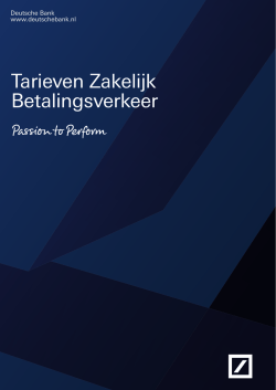 Tarieven Zakelijk Betalingsverkeer