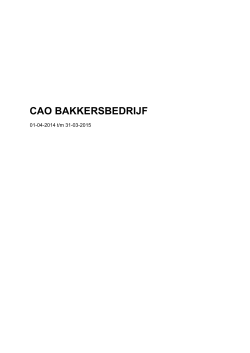Bakkersbedrijf CAO 14-15
