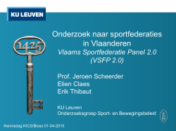Vlaams Sportfederatie Panel 2.0 - Bloso-KICS