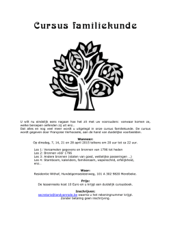 Nieuw: Cursus Familiekunde