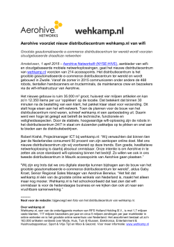Aerohive voorziet nieuw distributiecentrum wehkamp.nl