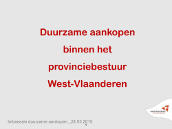 Duurzame aankopen binnen het provinciebestuur West