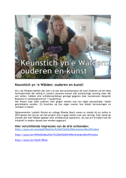 Keunstich yn `e Wâlden: ouderen en kunst!