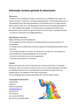Informatie rondom garantie & retourneren