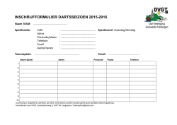 INSCHRIJFFORMULIER DARTSSEIZOEN 2015-2016