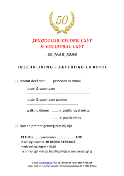 inschrijvingformulier - Kelder Luyt & Volleybal Luyt