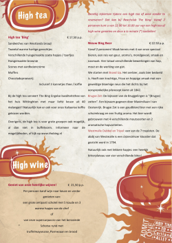 High tea & high wine kaart
