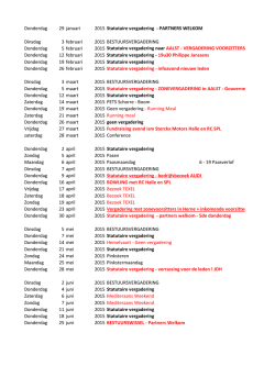Donderdag 29 januari 2015 Statutaire vergadering