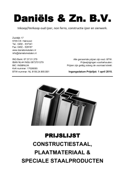 Constructiestaal - Daniëls & Zn. BV