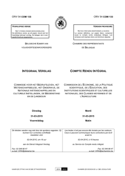 INTEGRAAL VERSLAG COMPTE RENDU INT&Eacute;GRAL