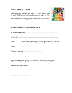 Bestelformulier DVD – Back to `79