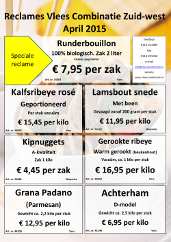 € 7,95 per zak - Vlees Combinatie Zuid