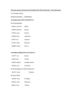 Planning examen Keuzevak Criminologie 2014