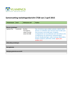 CTGB Toelatingenbericht 2 apr 2015