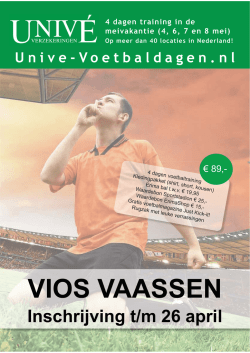 Inschrijving t/m 26 april
